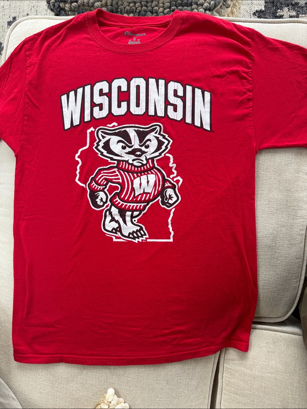 Wisconsin Bucky Badger Graphic Tee - Red M